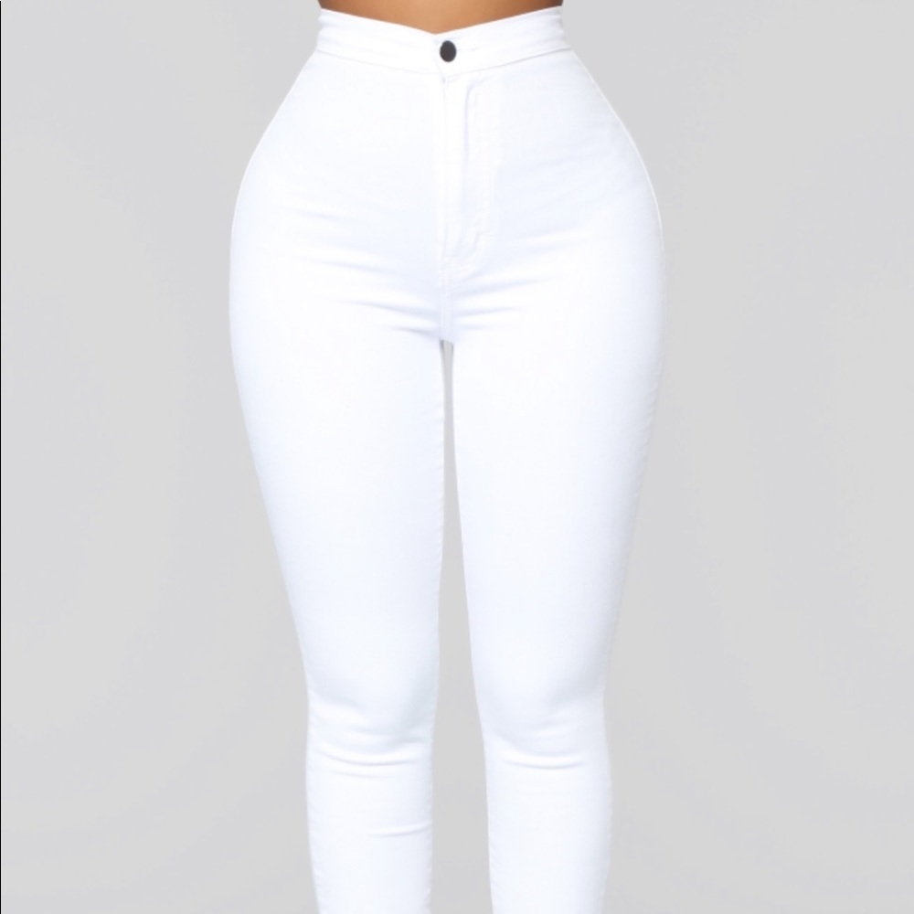 Classic high waisted skinny jeans- white